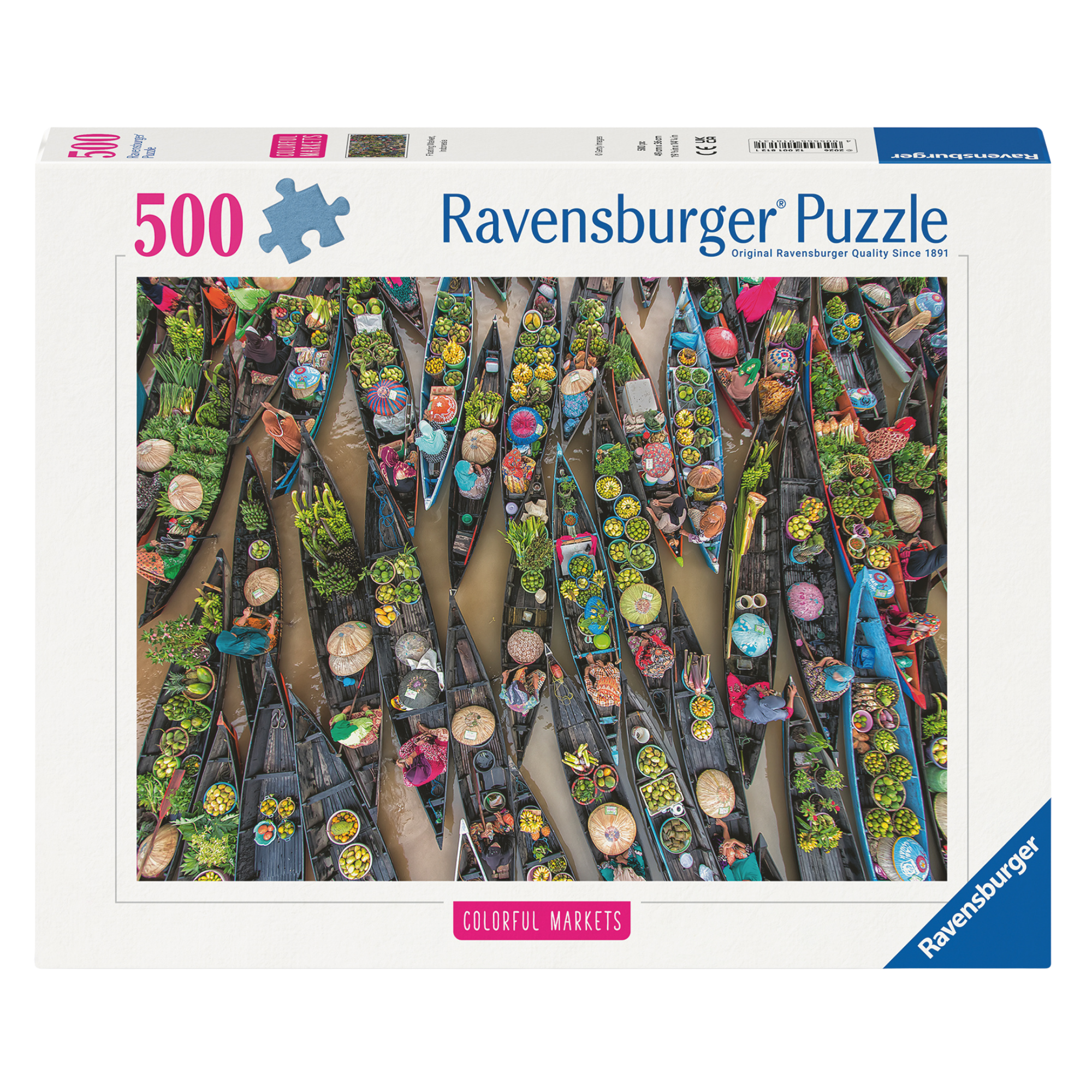 Flytende marked Indonesia - 1000 brikkers puslespill eske